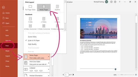 how do you print powerpoint with notes